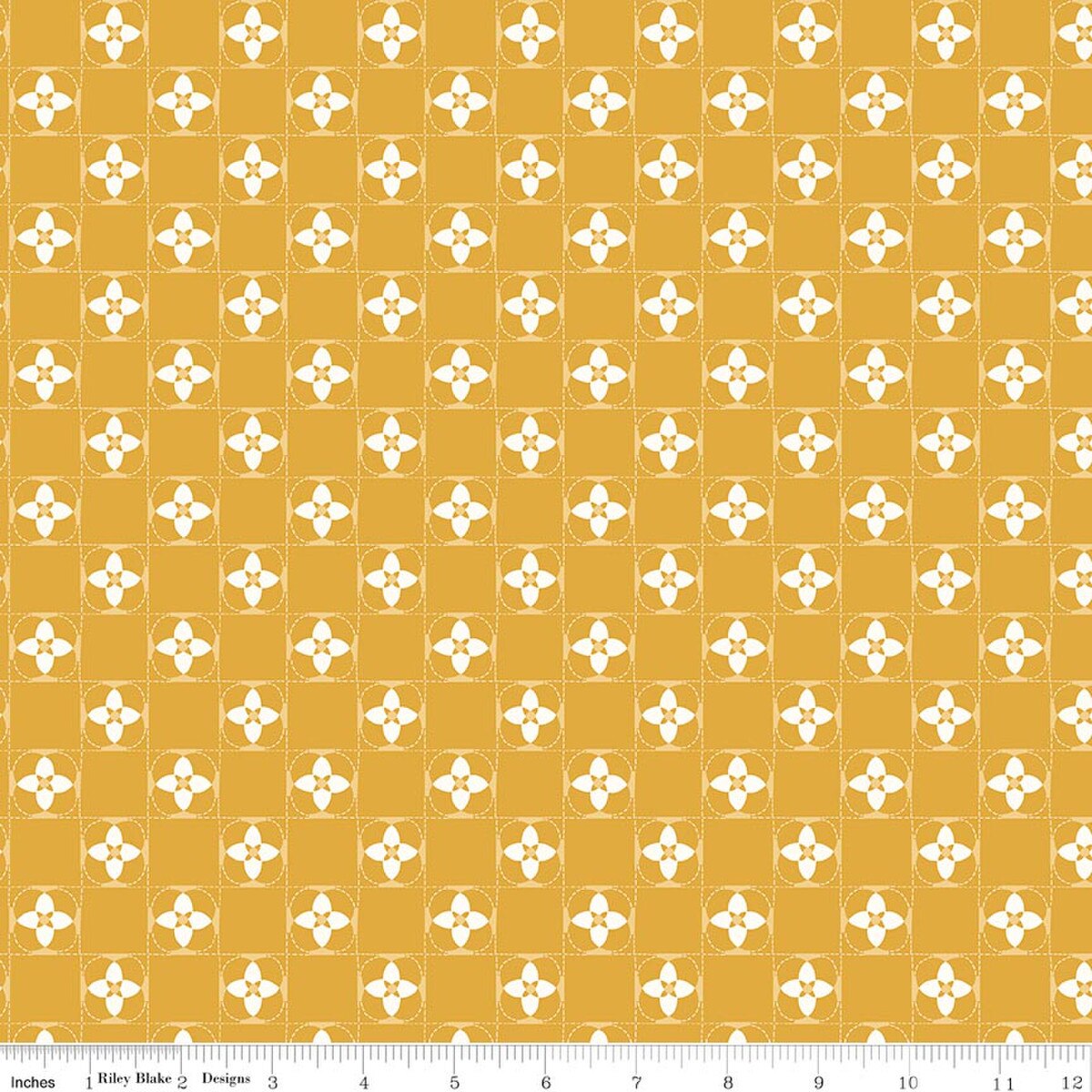 Utah Quilt Squares Gold Kelsey Carlson Riley Blake Designs Cotton Fabric RB-C17023-GOLD