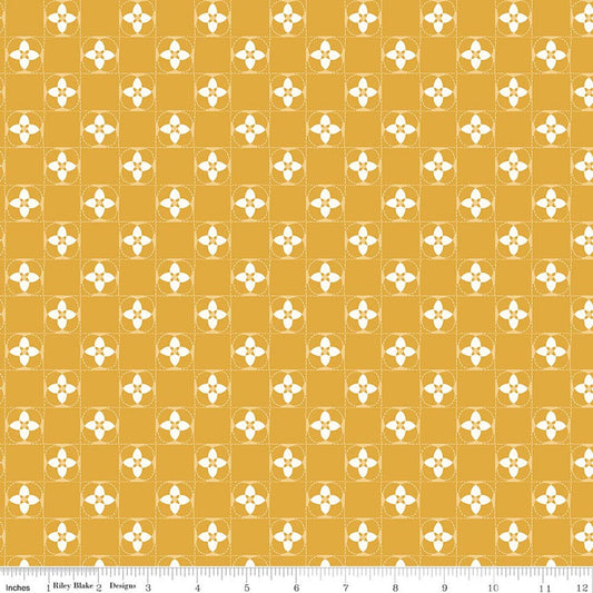 Utah Quilt Squares Gold Kelsey Carlson Riley Blake Designs Cotton Fabric RB-C17023-GOLD