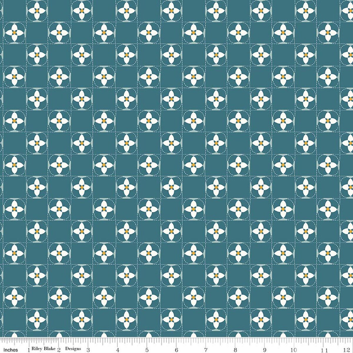 Utah Quilt Squares Teal Kelsey Carlson Riley Blake Designs Cotton Fabric RB-C17023-TEAL