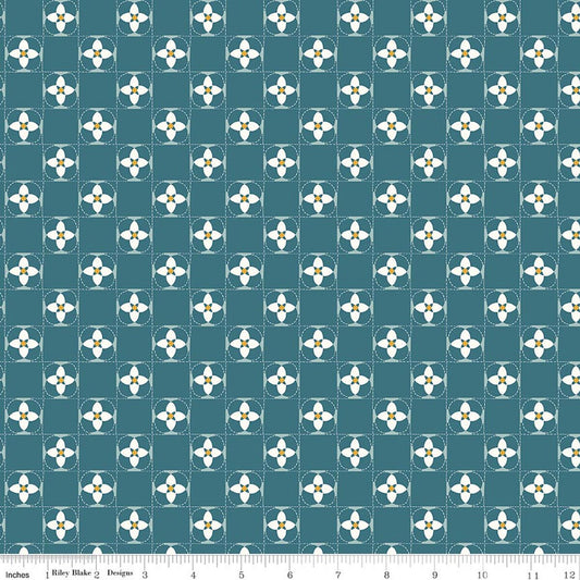 Utah Quilt Squares Teal Kelsey Carlson Riley Blake Designs Cotton Fabric RB-C17023-TEAL