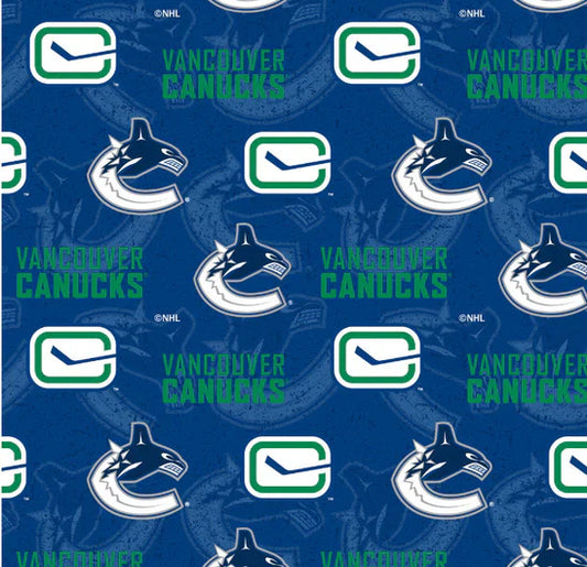 Vancouver Canucks NHL Hockey Tone on Tone Design Cotton Fabric SYK-NHL-1199-VAN