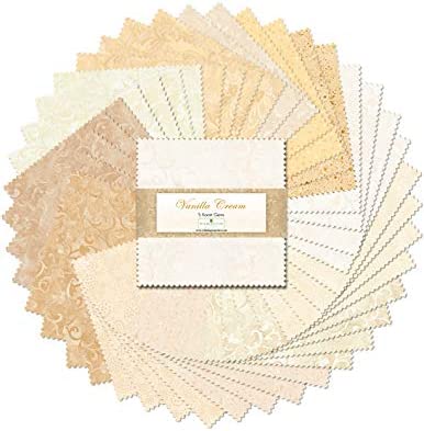 Vanilla Cream 5" Squares Karat Gems Wilmington Prints Cotton Fabric