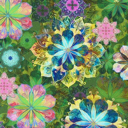 Venice Layered Flowers Garden Multi Christiane Marques Robert Kaufman Cotton Fabric