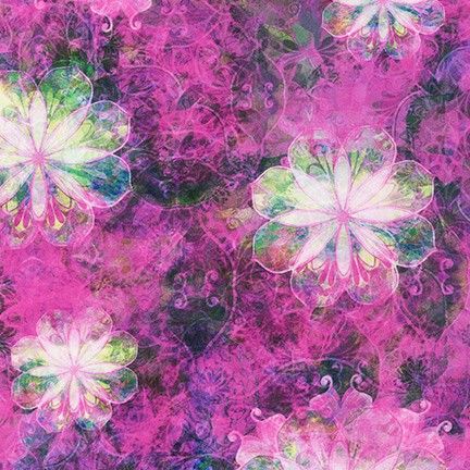 Venice Pressed Petals Blooms Pink Christiane Marques Robert Kaufman Cotton fabric