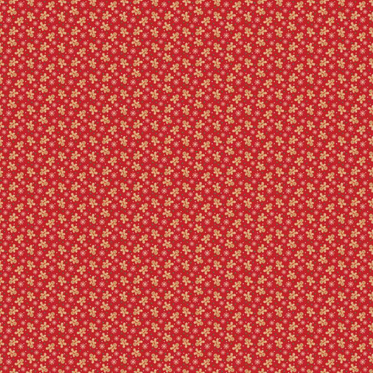 Very Merry Gingerbread Festive Gingerbread Fun Red Beth Albert 3 Wishes Cotton Fabric 3W-24611-RED