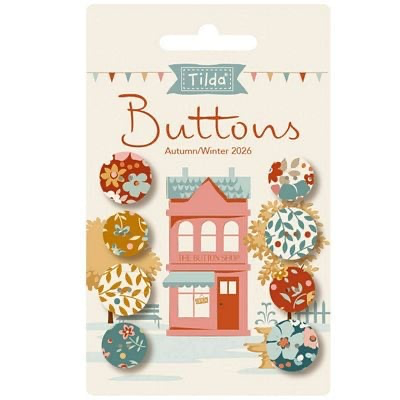 Village Life Buttons Autumn 4pcs 0.55" 14mm Tilda Fabrics TIL-400080