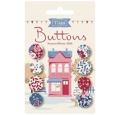 Village Life Buttons Winter 4pcs 0.55" 14mm Tilda Fabrics TIL-400081