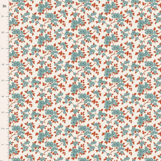 Village Life Ruth Teal Tone Finnanger Tilda Fabrics Cotton Fabric TIL-100686