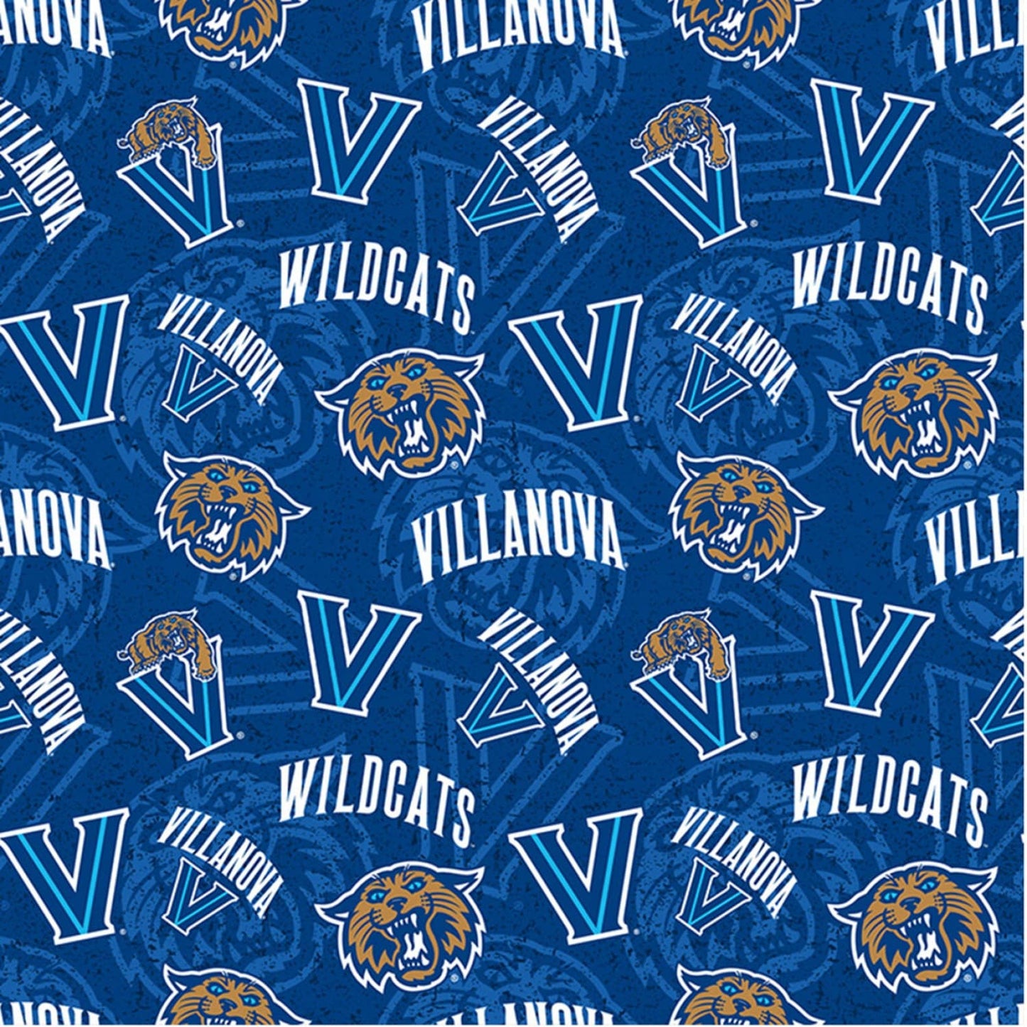 Villanova Wildcats NCAA College Allover Sykel Cotton Fabric