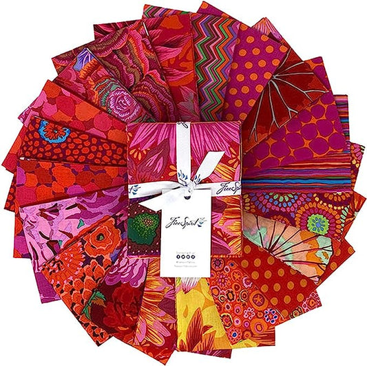 Classic Plus Vineyard Red Fat Quarter Bundle 18"x21" Kaffe Fassett Collective Free Spirit Cotton Fabric