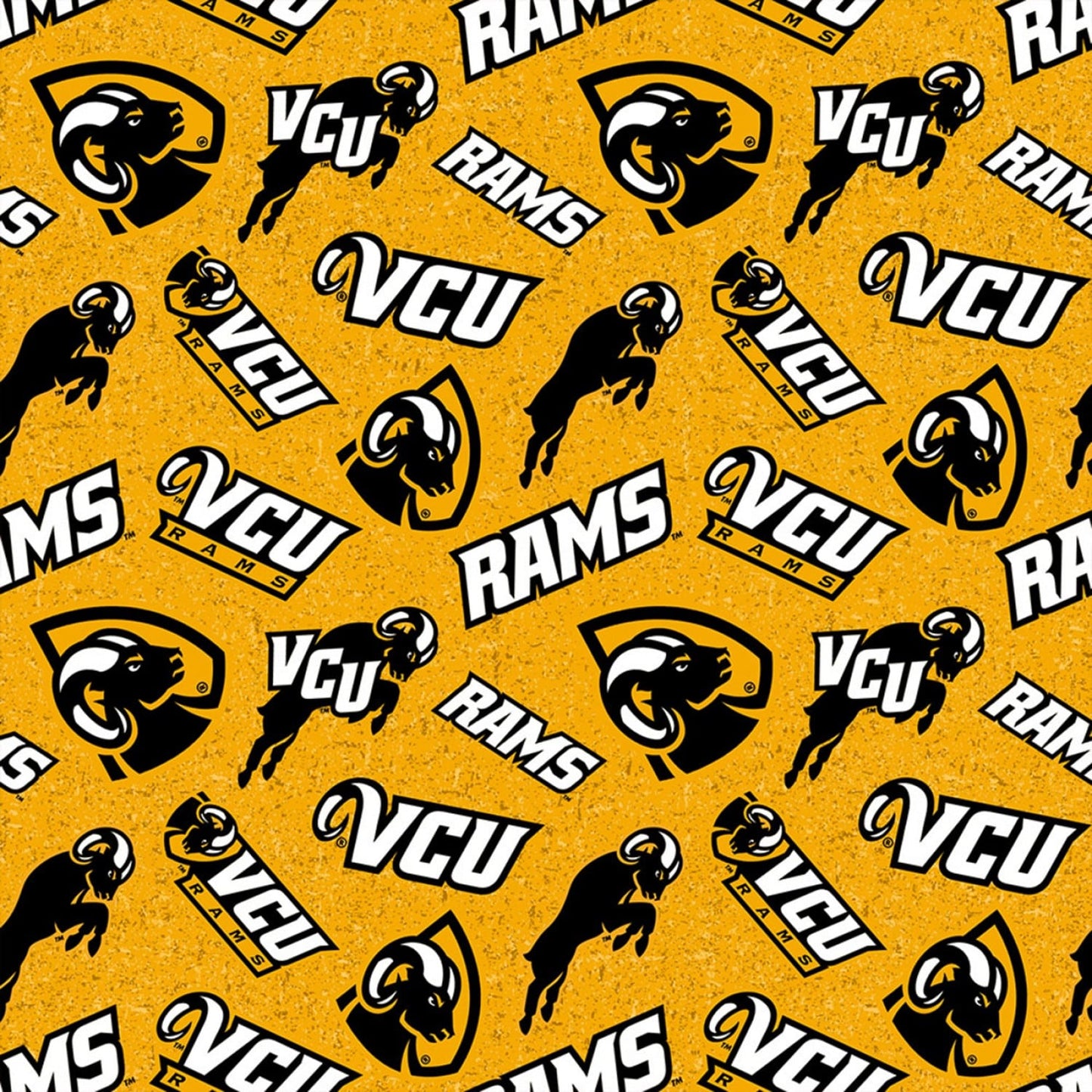 Virginia Commonwealth Rams NCAA College Tone on Tone Sykel Cotton Fabric