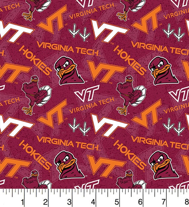 Virginia Tech Hokies NCAA College VT Tone on Tone Sykel Cotton Fabric