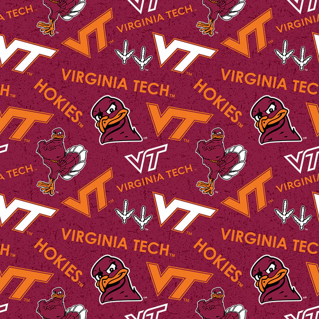 Virginia Tech Hokies NCAA College Tone on Tone Chamois Sykel Enterprises Polyester Minky Fabric VT-1233