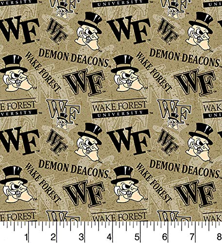 Wake Forest Deacons NCAA College Tone on Tone Sykel Cotton Fabric