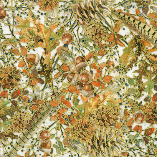 Warm Welcome Foliage Acorn Lynnea Washburn Robert Kaufman Cotton Fabric RK-AWHDM-22964-479
