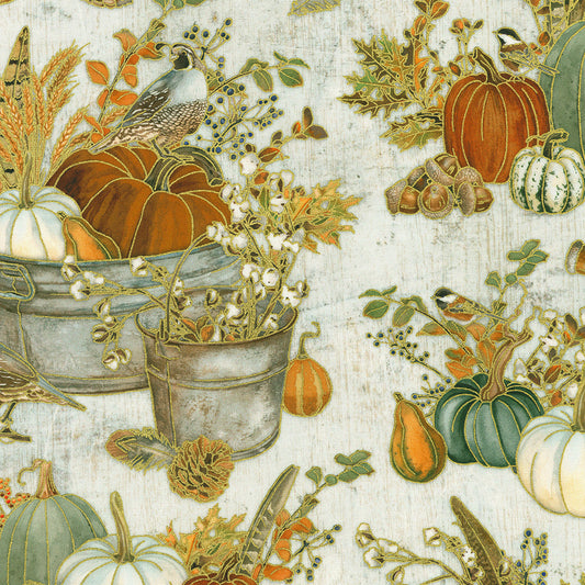 Warm Welcome Geo Thanksgiving Bird Natural Lynnea Washburn Robert Kaufman Cotton Fabric RK-AWHDM-22961-14