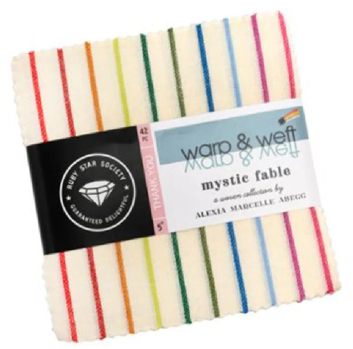 Warp & Weft Mystic Fable 5" Squares Charm Pack 42pcs Alexia Marcelle Abegg Ruby Star Society Moda Fabrics Cotton Fabric MD-RS4123PP