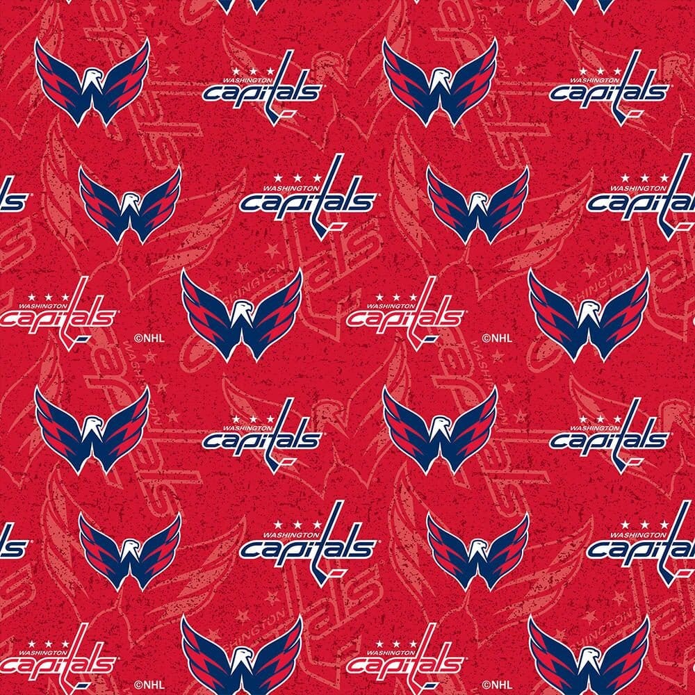 Washington Capitals NHL Hockey Tone on Tone Design Cotton Fabric