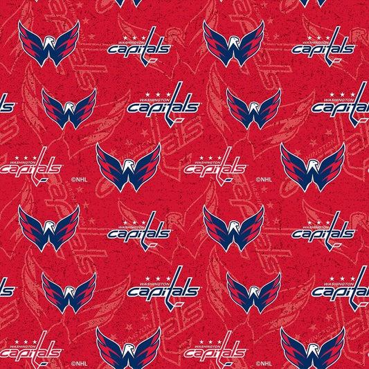 Washington Capitals NHL Hockey Tone on Tone Design Cotton Fabric