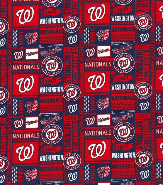 Washington Nationals MLB Baseball Block Patch Fabric Traditions Cotton Fabric