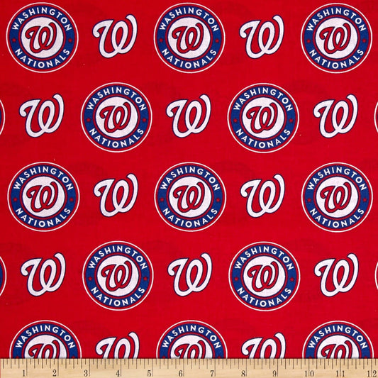 Washington Nationals MLB Baseball Logo and Name Fabric Traditions Cotton Fabric