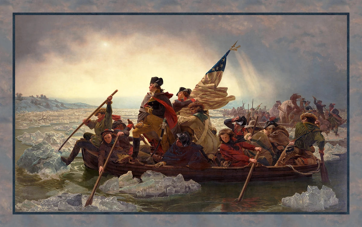 Washington Crossing Patriotic Painting Panel 27" inches Funny Girl Leutze Artwork Studio E Cotton Fabric SE-9372P-103