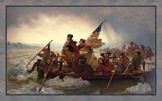 Washington Crossing Patriotic Painting Panel 27" inches Funny Girl Leutze Artwork Studio E Cotton Fabric SE-9372P-103