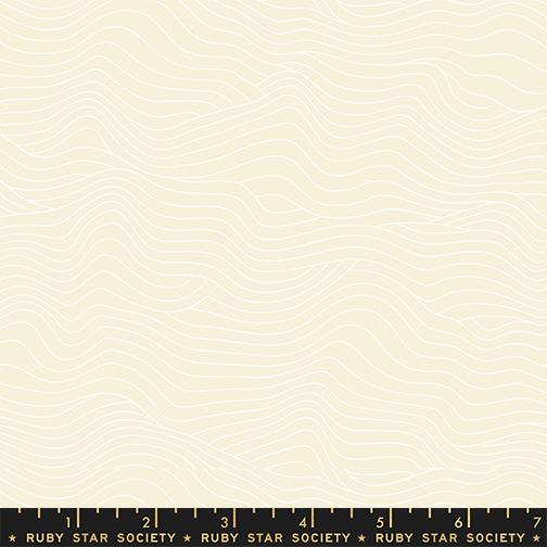 Water Wavelength Geometric Stripe Natural Cream Ruby Star Society Moda Cotton Fabric