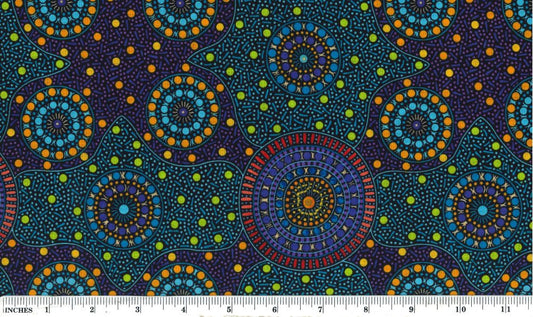Waterhole and Riverbed Purple Cathy Turner M&S Textiles Australia Cotton Fabric MSTA-WRBP-Purple
