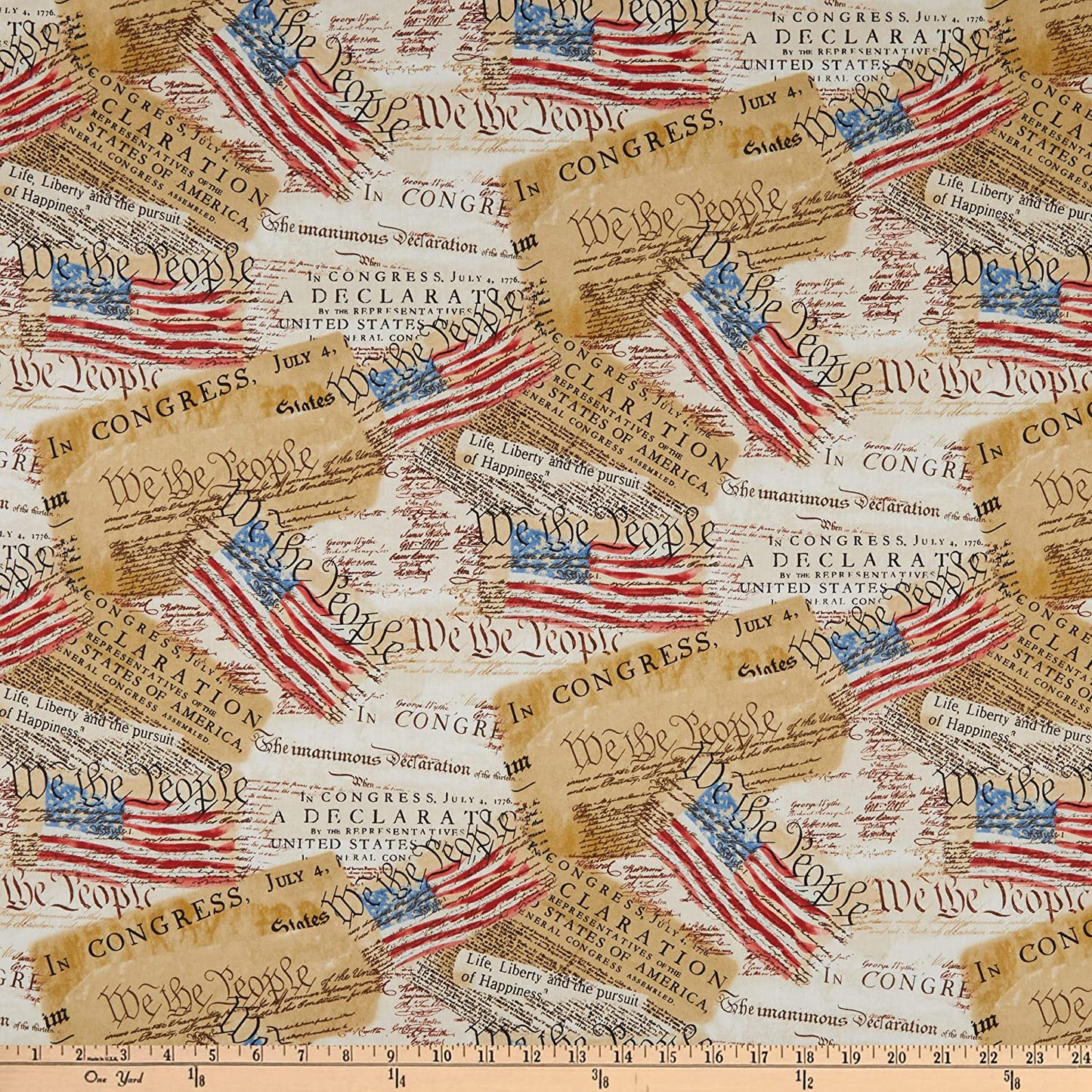 We the People Declaration of Independence Patriotic USA Timeless Treasures Cotton Fabric