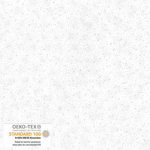 We love Christmas Spray Dots w/ Metallic White Silver STOF Blank Quilting Cotton Fabric BQ-4592M-107
