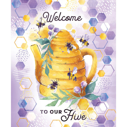 Welcome to our Hive Our Hive Panel 24" Courtney Morgenstern Camelot