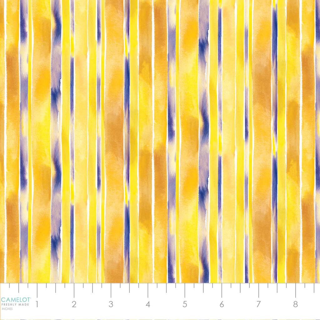 Welcome to our Hive Watercolor Stripe Multi Courtney Morgenstern Camelot Cotton Fabric