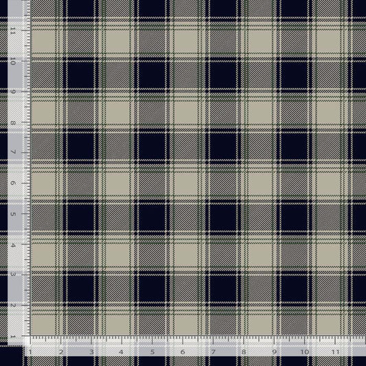 Welcome Winter Buffalo Plaid Taupe Black Katie Hennagir Timeless Treasures Cotton Fabric TT-KATIE-CD4268-TAUPE