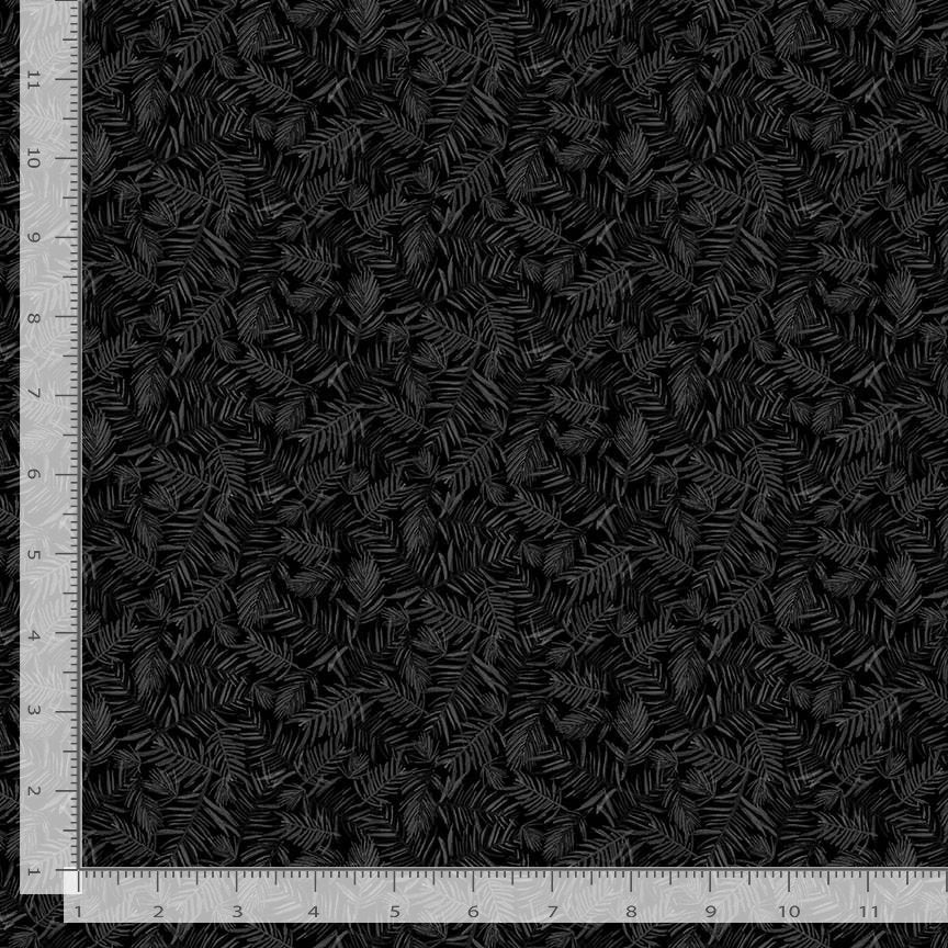 Welcome Winter Fir Texture Black Katie Hennagir Timeless Treasures Cotton Fabric TT-KATIE-CD4266-BLACK