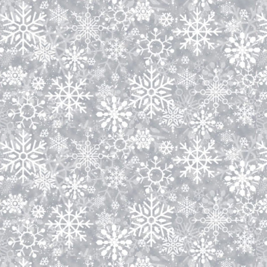 Welcome Winter Snowflake Grainy Barb Tourtillotte Henry Glass Cotton Fabric