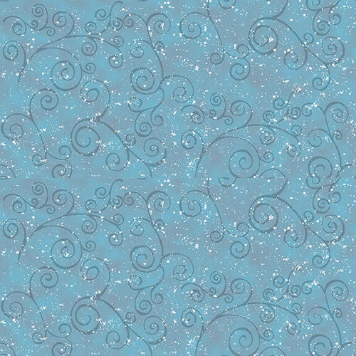 Welcome Winter Swirling Snow Blue Barb Tourtillotte Henry Glass Cotton Fabric