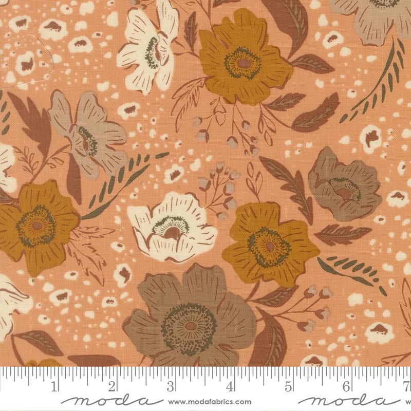 Wellspring Flora Flourish Florals Coral Seashell Stephanie Sliwinski Fancy That Design House Moda Cotton Fabric MD-45670-14