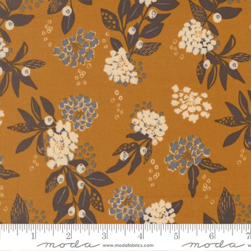 Wellspring Inflorescence Florals Caramel Gold Stephanie Sliwinski Fancy That Design House Moda Cotton Fabric MD-45671-15