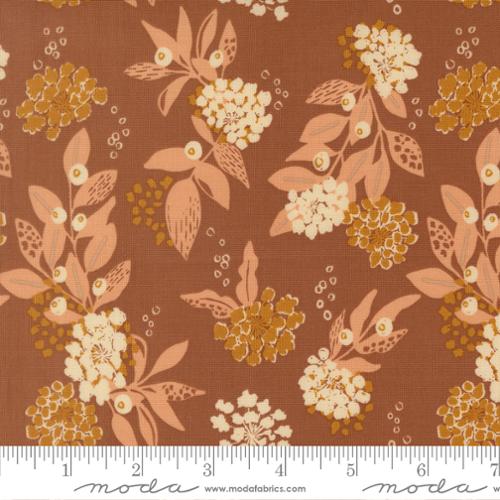Wellspring Inflorescence Florals Dark Clay Brown Stephanie Sliwinski Fancy That Design House Moda Cotton Fabric MD-45671-13