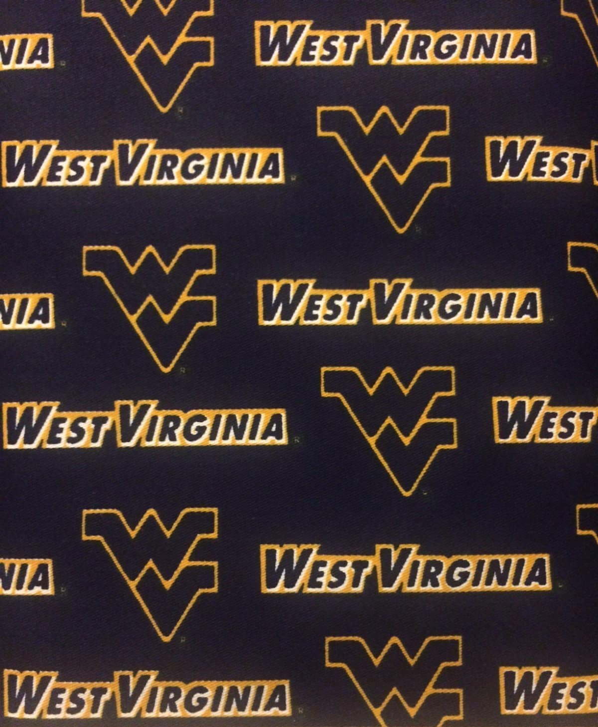 West Virginia Mountaineers NCAA College Blue Sykel Canvas Twill Fabric