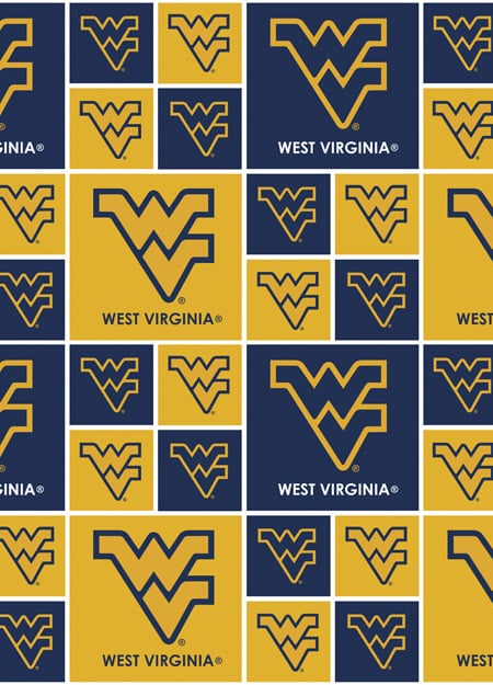 West Virginia Mountaineers NCAA College Box Sykel Cotton Fabric