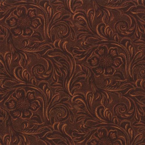 Western Basics Southwestern Tooled Leather Brown Sara Khammash Moda Cotton Fabric