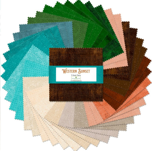 Western Sunset 5" Squares Karat Gems 42 pcs Wilmington Prints Cotton Fabric WP-507-155-507