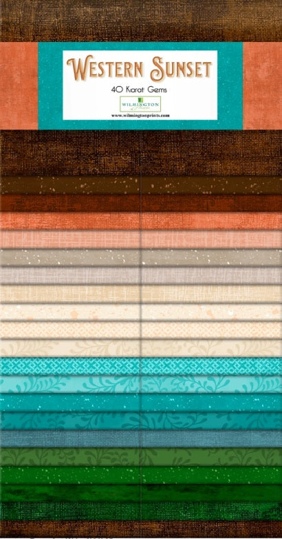 Western Sunset 2.5" Strips Karat Gems 40 pcs Wilmington Prints Cotton Fabric WP-842-155-842