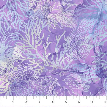 Whale Song Coral Lavender Purple Deborah Edwards and Melanie Sarma Northcott Cotton Fabric