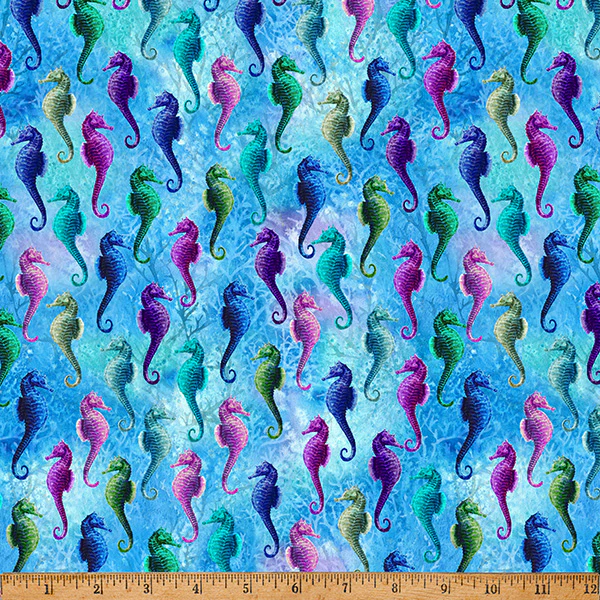 Whale Song Seahorses Ocean Aquatic Hoffman Fabrics Cotton Fabric HF-X5690-692