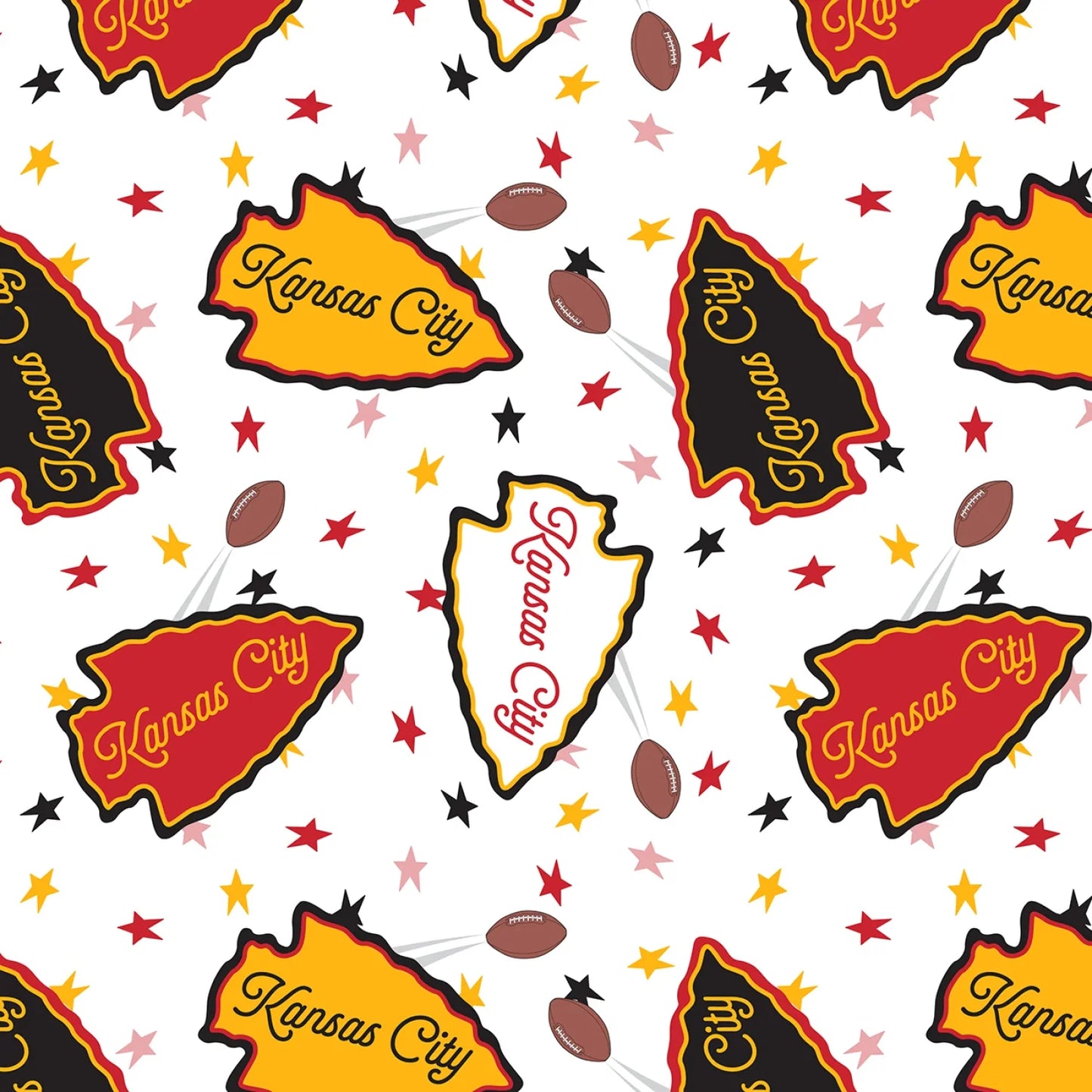 What a Catch Season 3 Kansas City Spirit Colored Arrow Multi Paintbrush Studios Cotton Fabric PBS-120-26357