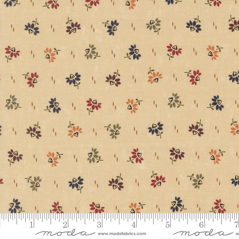Wheatland Coneflowers Small Floral Wheat Natural Kansas Troubles Quilters Moda Cotton Fabric MD-9793-11