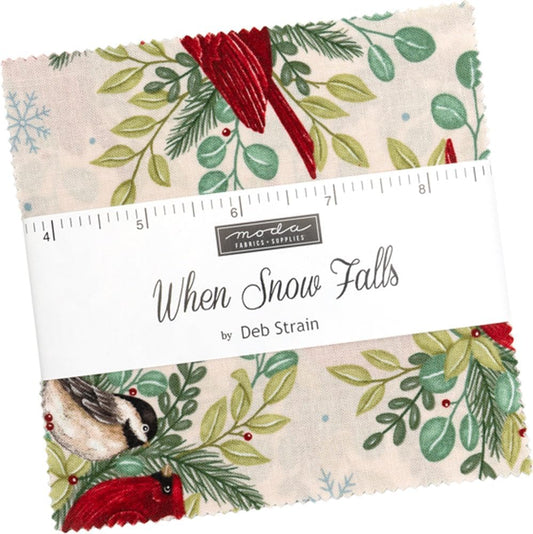 When the Snow Falls 5" Squares Charm Pack 42pcs Deb Strain Moda Fabrics Cotton Fabric MD-56170PP